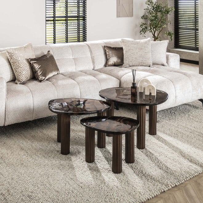 Salontafel Eclipse S / Antiek koper