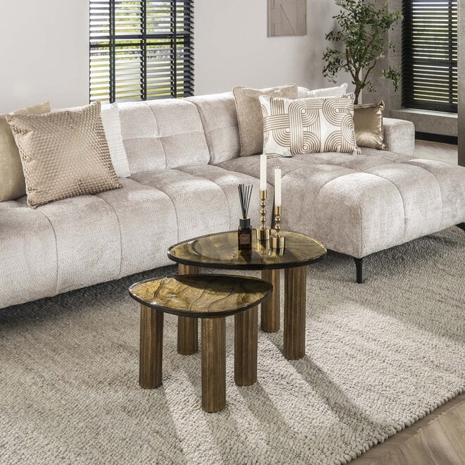 Salontafel Eclipse S / Antiek goud