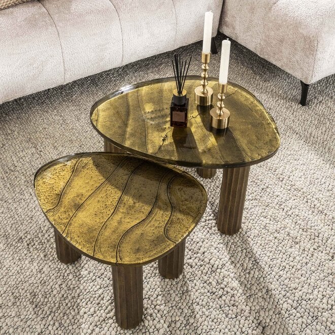 Salontafel Eclipse S / Antiek goud