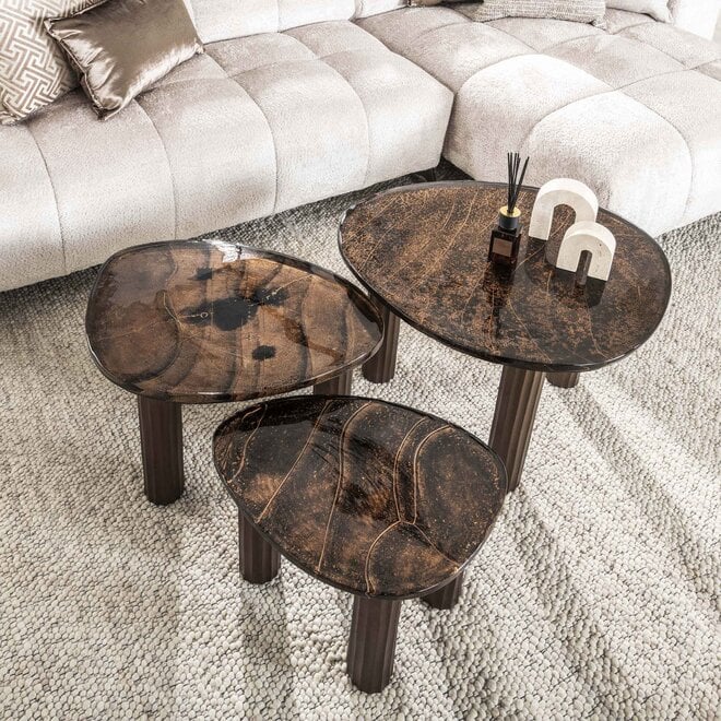 Salontafel Eclipse M / Antiek koper