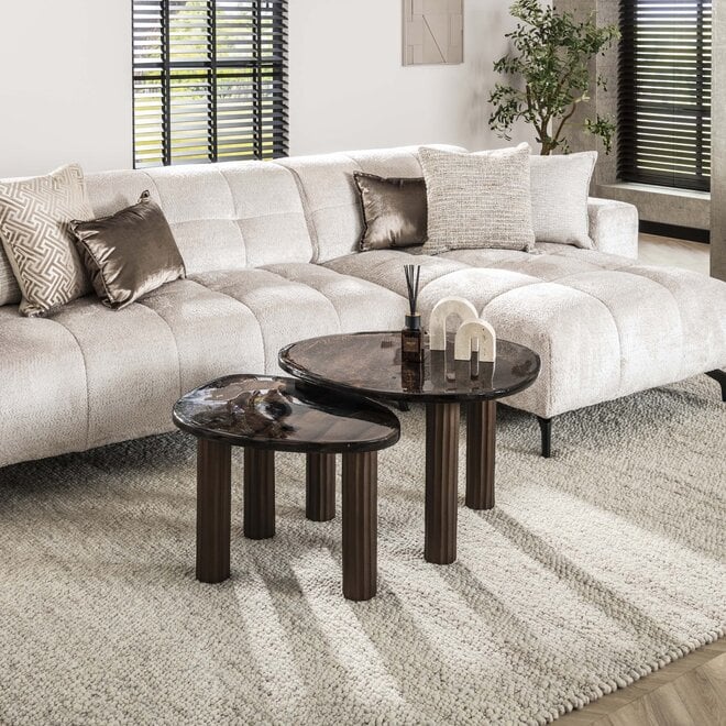 Salontafel Eclipse M / Antiek koper