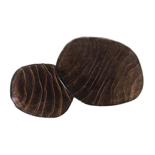 Salontafel Eclipse set van 2 / Antiek koper