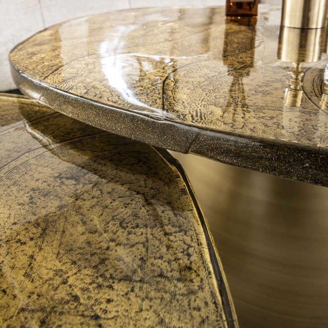 Salontafel Eclipse set van 2 / Antiek goud