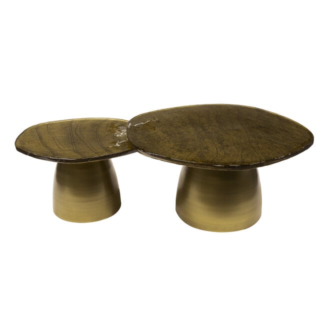 Salontafel Eclipse set van 2 / Antiek goud