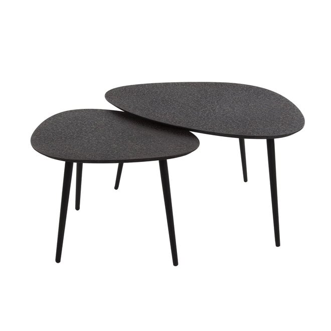 Salontafel Metallic organisch set van 2 / Grijs