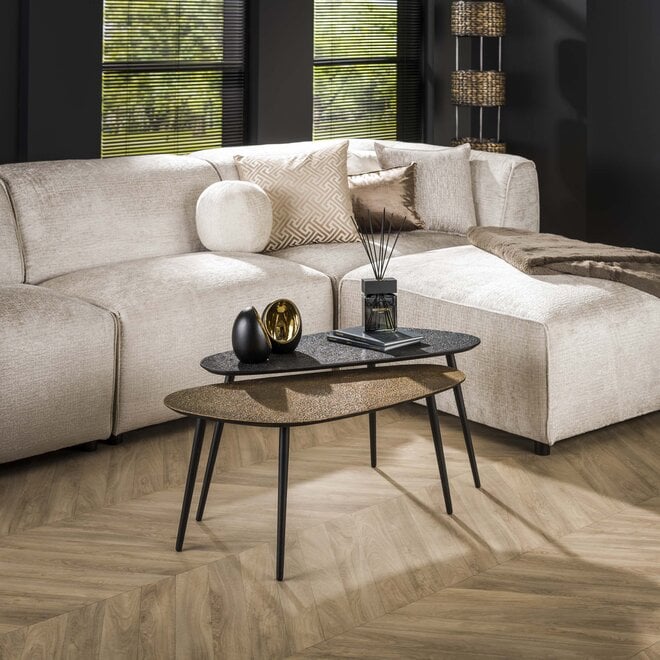 Salontafel Metallic niervormig set van 2 / Grijs