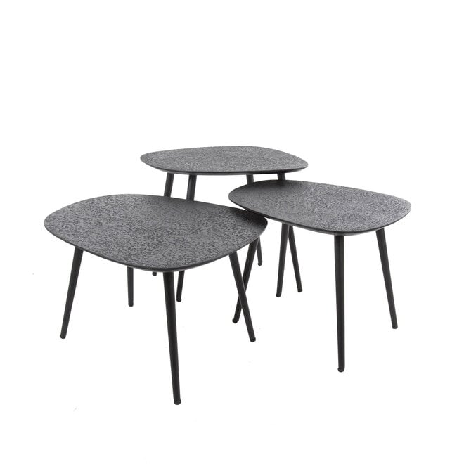 Salontafel Metallic vierhoekig set van 3 / Grijs
