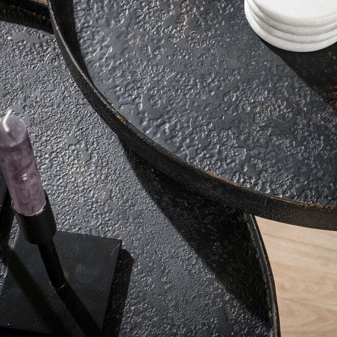 Salontafel Metallic rond set van 2 / Grijs