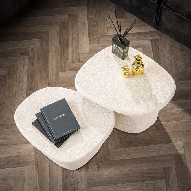 Salontafel Stone organisch set van 2 / Marmer composiet
