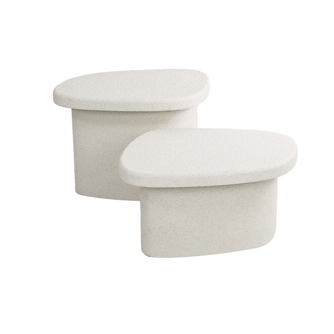 Salontafel Stone organisch set van 2 / Marmer composiet