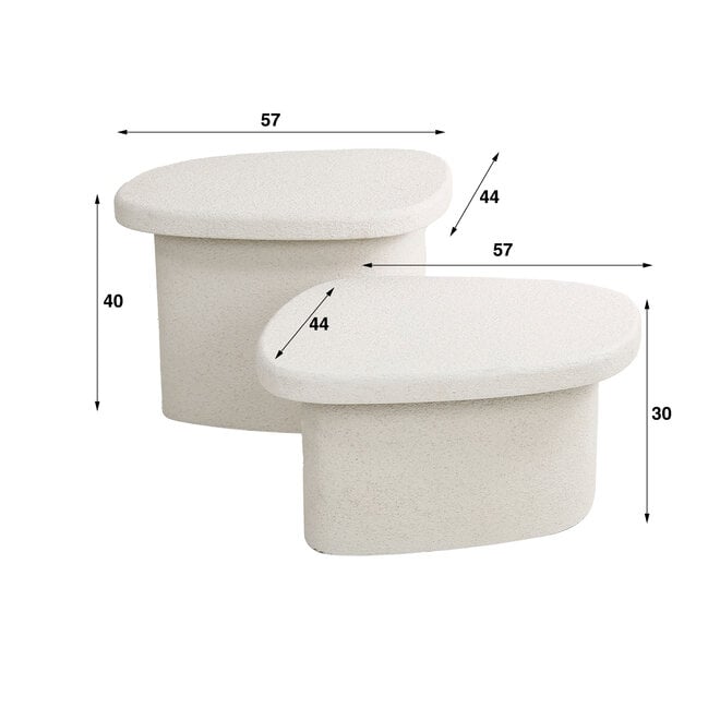 Salontafel Stone organisch set van 2 / Marmer composiet