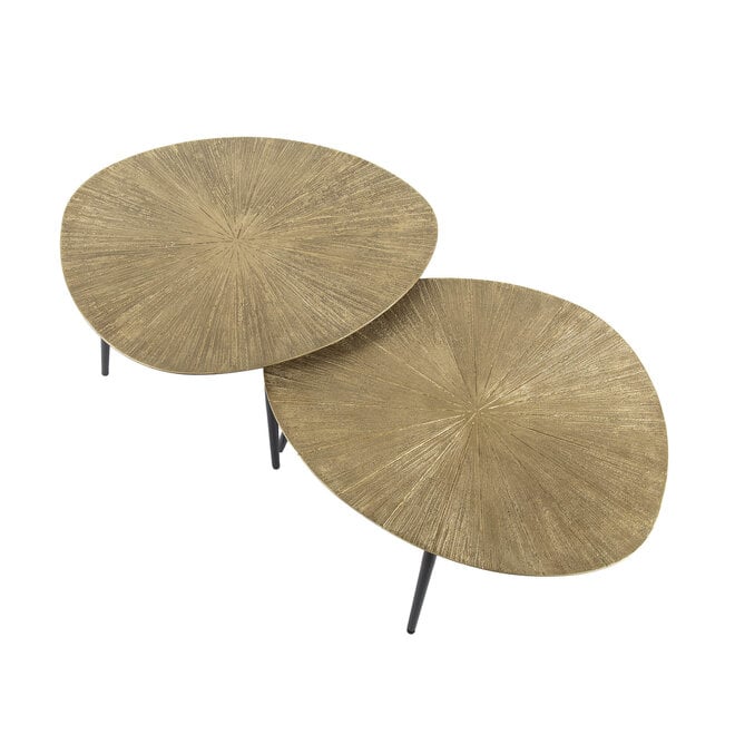Salontafel Ray organisch set van 2 / Ray antiek goud