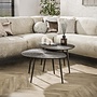 Salontafel Brown Ray leaf set van 2 / Donkerbruin brons