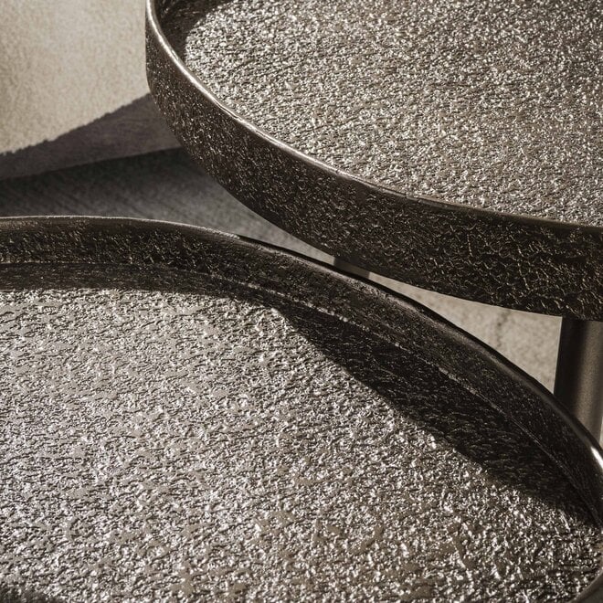Salontafel Contour driehoekig set van 2 / Brons liquid metal