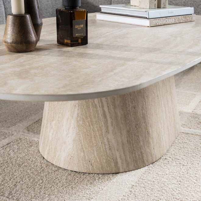 Salontafel Centro 135cm / Keramiek travertin