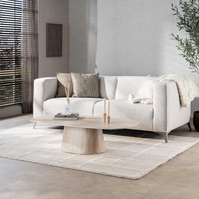 Salontafel Centro 135cm / Keramiek travertin