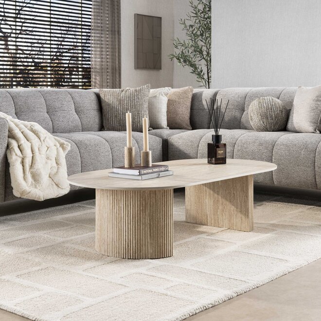 Salontafel Romano Arch 135cm / 3D keramiek travertin