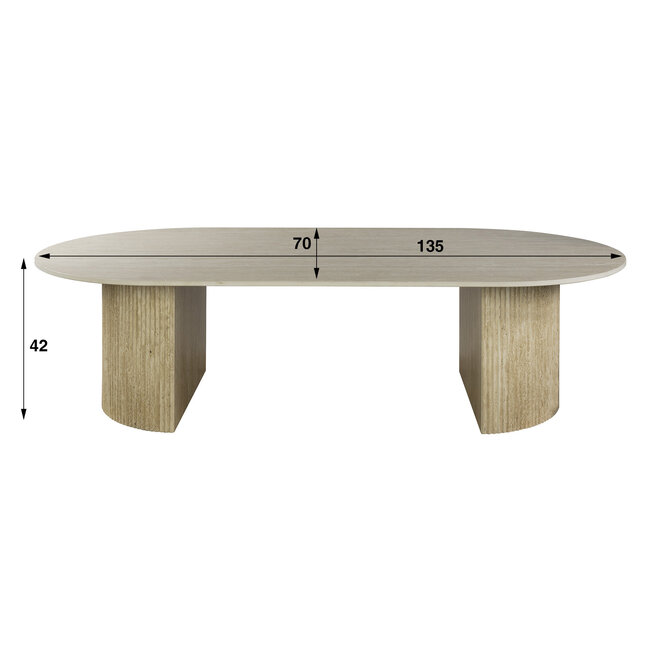 Salontafel Romano Arch 135cm / 3D keramiek travertin