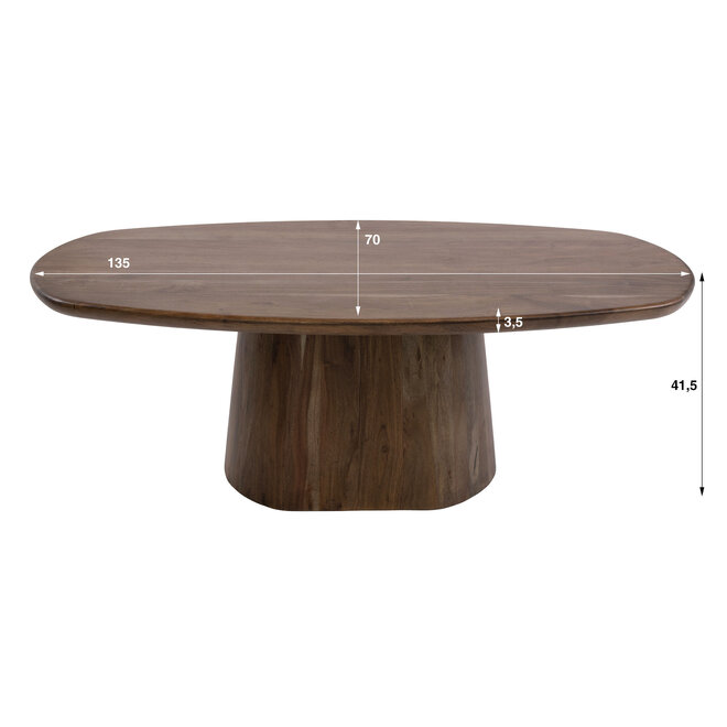 Salontafel Central 135cm / Massief acacia bruin