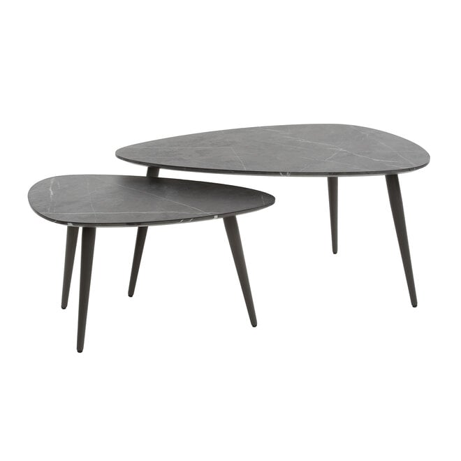 Salontafel Onyx peervormig set van 2 / 3D melamine graphite