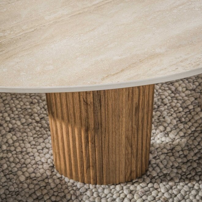 Salontafel Ceramo aperto set van 2 / 3D keramiek travertin
