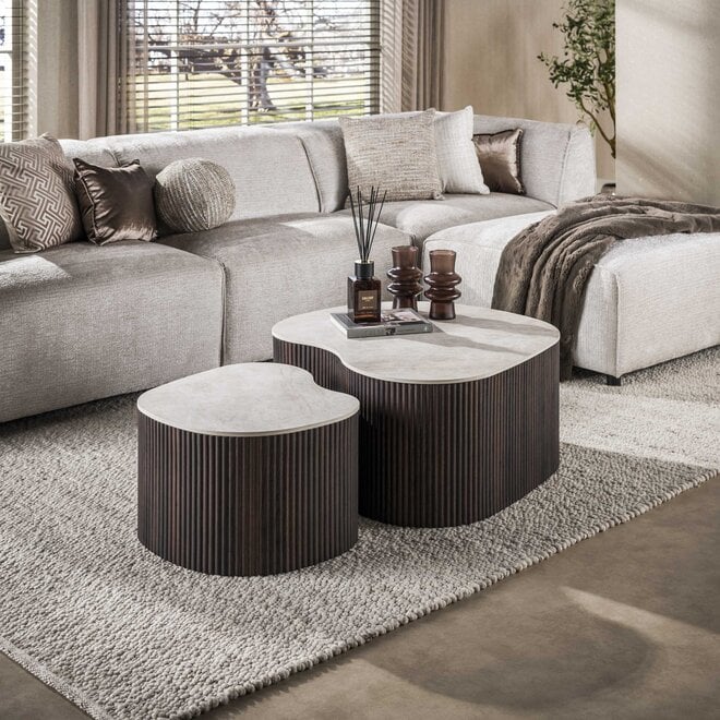 Salontafel Ceramo medio set van 2 / 3D keramiek Taj Mahal