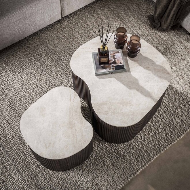 Salontafel Ceramo medio set van 2 / 3D keramiek Taj Mahal