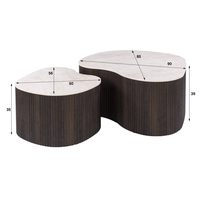 Salontafel Ceramo medio set van 2 / 3D keramiek Taj Mahal