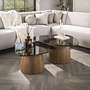 Salontafel Tinto driehoekig set van 2 / Brons glas