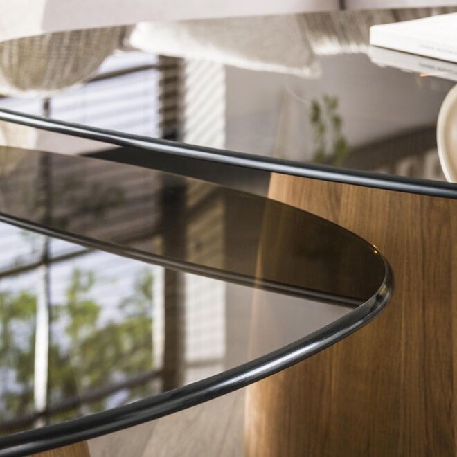Salontafel Tinto driehoekig set van 2 / Brons glas