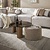 Salontafel Tinto pouf set van 2 / Brons glas