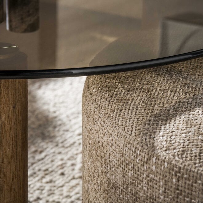Salontafel Tinto pouf set van 2 / Brons glas