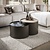 Salontafel Metal half moon set van 2 / 3D keramiek travertin