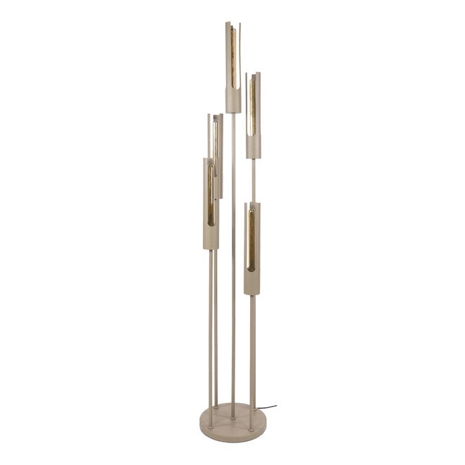 Vloerlamp Tube getrapt 5-lichts / Beige