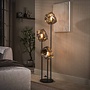Vloerlamp Rock getrapt 3-lichts / Chroom glas