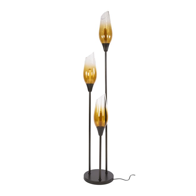 Vloerlamp Cocoon 3-lichts / Sienna bruin-shaded
