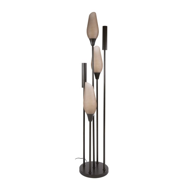 Vloerlamp Cocoon 5-lichts / Sienna bruin-frosted