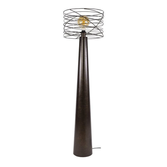 Vloerlamp Curl 1-lichts / Urban bruin