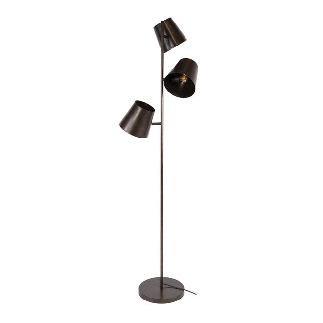 Vloerlamp Kinetic 3-lichts / Urban bruin