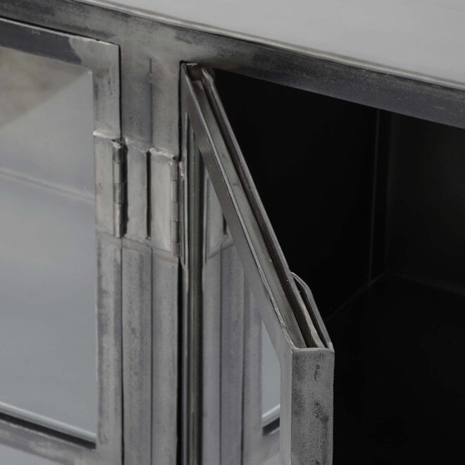 Vitrinekast Rift Metal 2 deuren / Gunmetal