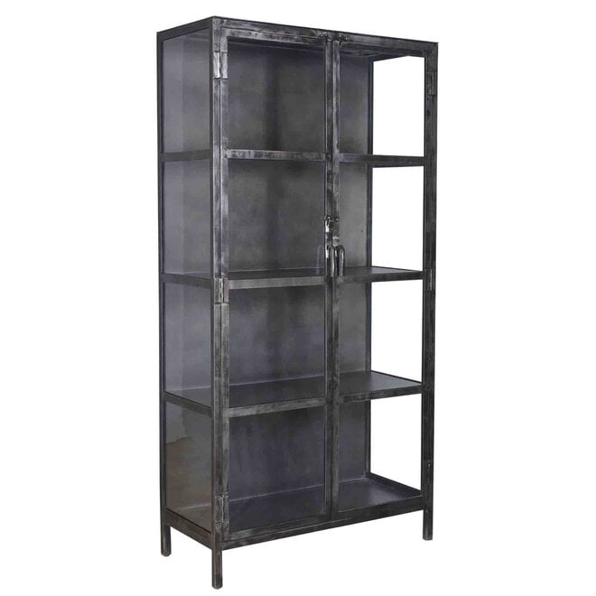 Vitrinekast Rift Metal 2 deuren / Gunmetal
