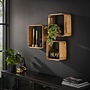 Wandschap Box set van 3 / Massief acacia