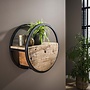 Wandschap Circular 1 lade Ø50cm / Robuust hardhout