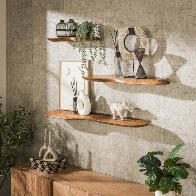 Wandplank Organic 90cm / Massief acacia