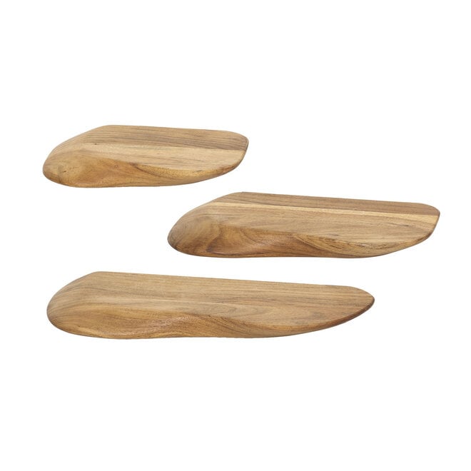 Wandschap Organic set van 3 / Massief acacia