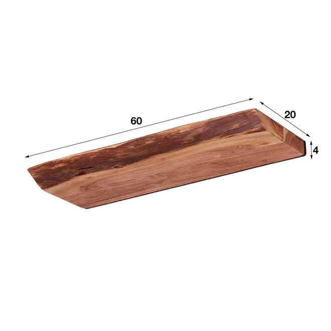 Wandplank Edge 60cm / Massief acacia