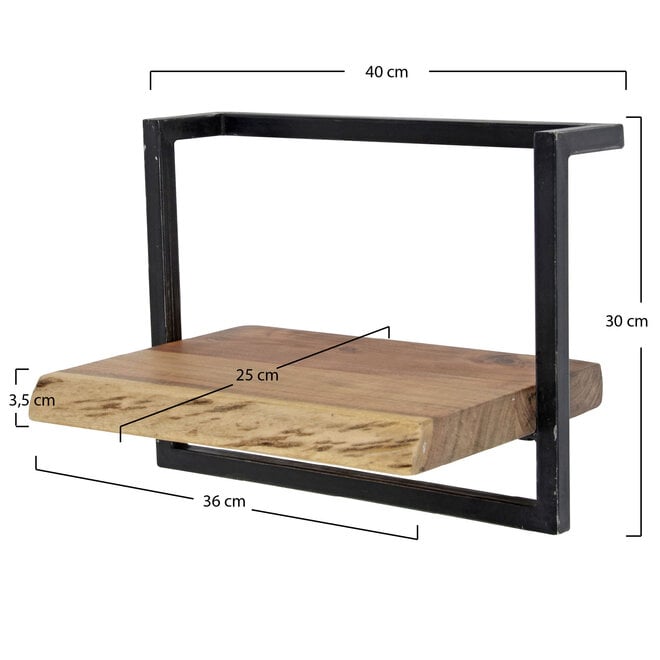 Wandplank Edge Frame 40cm / Massief acacia