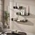 Wandplank Maya Teak U-shape set van 3 / Massief teak espresso