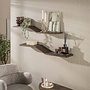 Wandplank Maya Teak S-shape set van 2 / Massief teak espresso