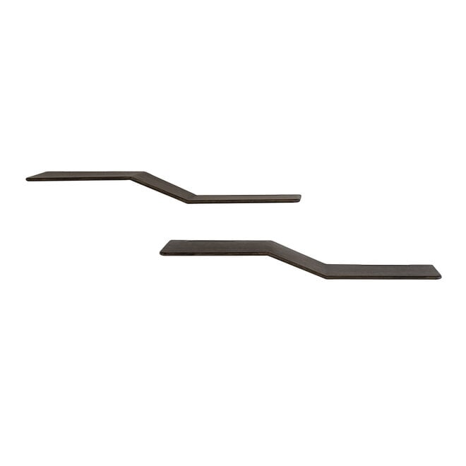 Wandplank Maya Teak S-shape set van 2 / Massief teak espresso